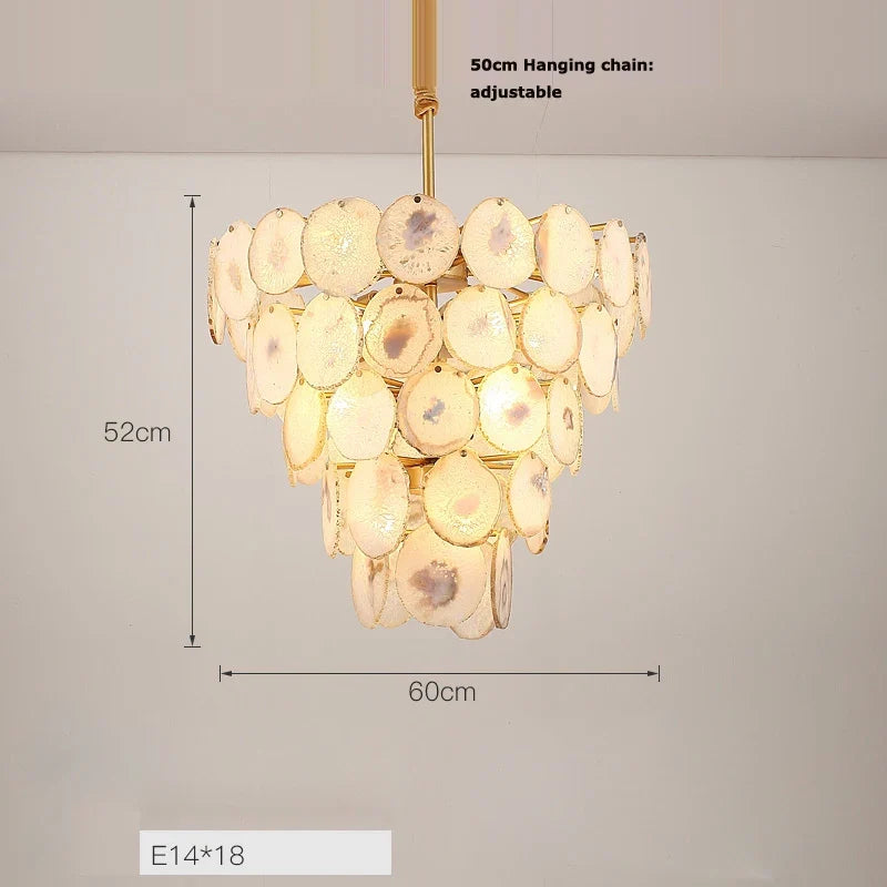 Lustre — Design moderne en agate colorée pour intérieur