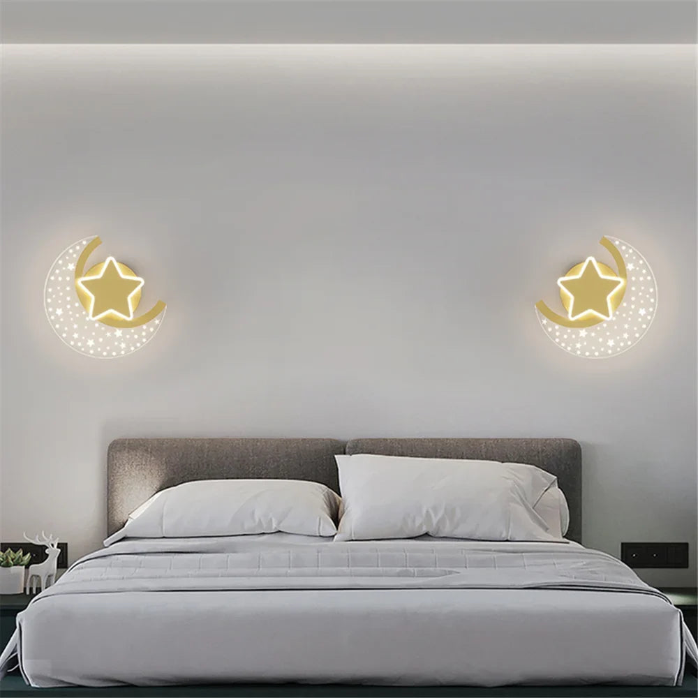 Applique murale led étoile et lune pour décoration intérieure Léontine Unisson en Métal - Simplicité & Caractère au Quotidien