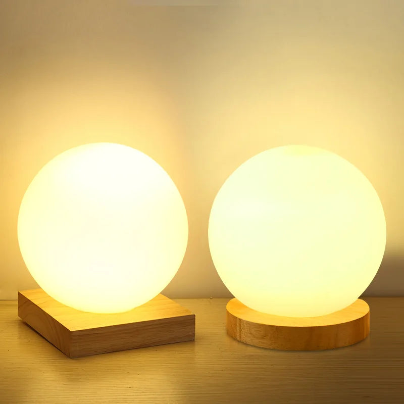 Lampe à poser — De table boule de verre Simple