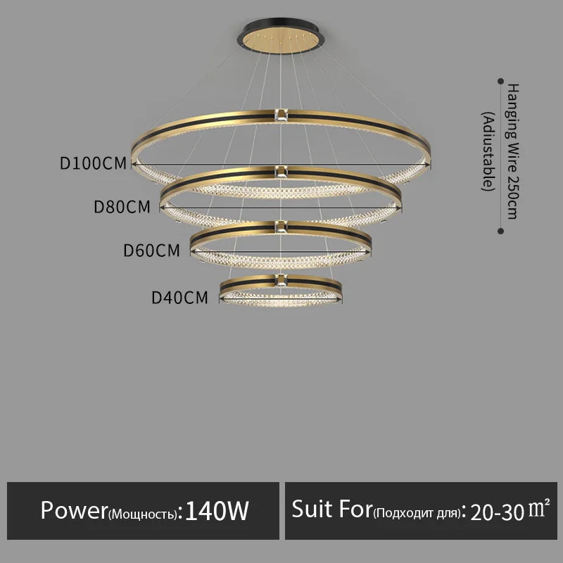 Lustre — En cristal moderne pour hall et restaurant luxe