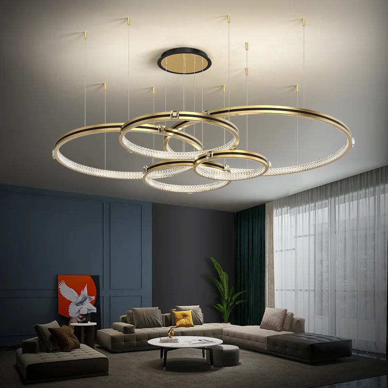 Lustre — En cristal moderne pour hall et restaurant luxe