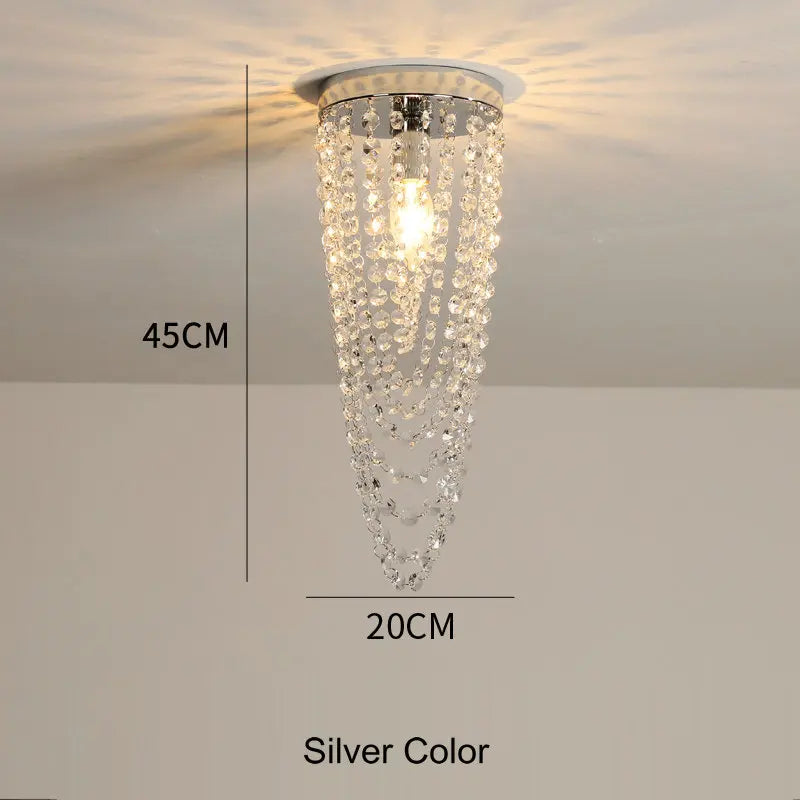 Plafonnier de montage en surface led de luxe européen Inès Arpège en Cristal - Jeux de Reflets & Présence Raffinée