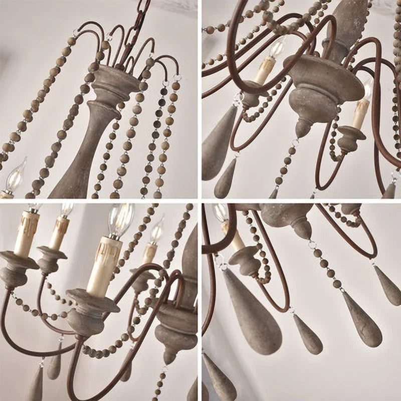 Lustre — Rétro en bois massif pour décoration intérieure élégante