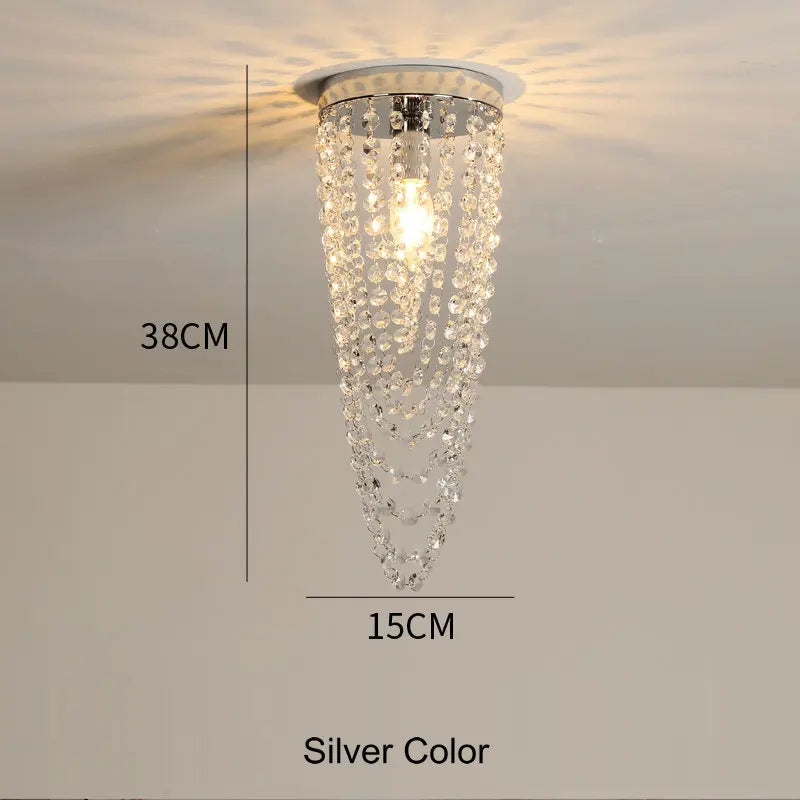 Plafonnier de montage en surface led de luxe européen Inès Arpège en Cristal - Jeux de Reflets & Présence Raffinée