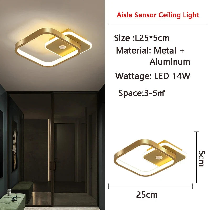 Plafonnier led à induction avec capteur de mouvement pour intérieur Paul Étude en Aluminium - Lignes Dessinées & Décor Raffiné