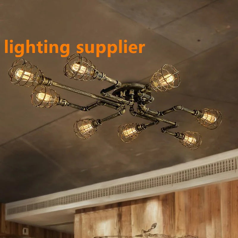 Plafonnier industriel rétro style américain pour restaurant et bar Ysé Prélude - Esprit Atelier & Présence Décorative