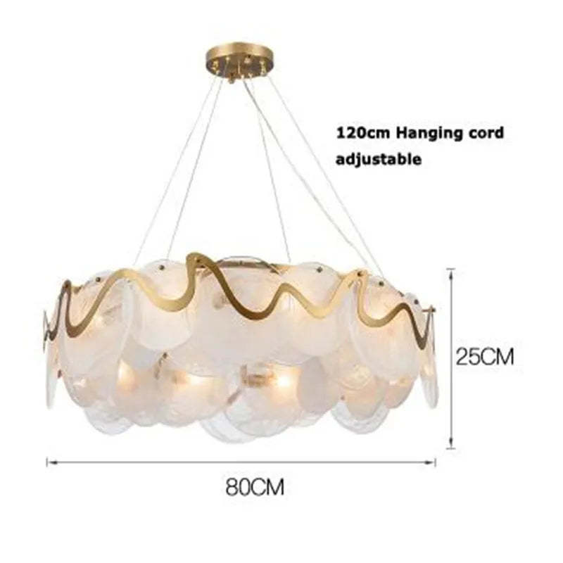 Lustre — Rond en verre et fer pour éclairage intérieur