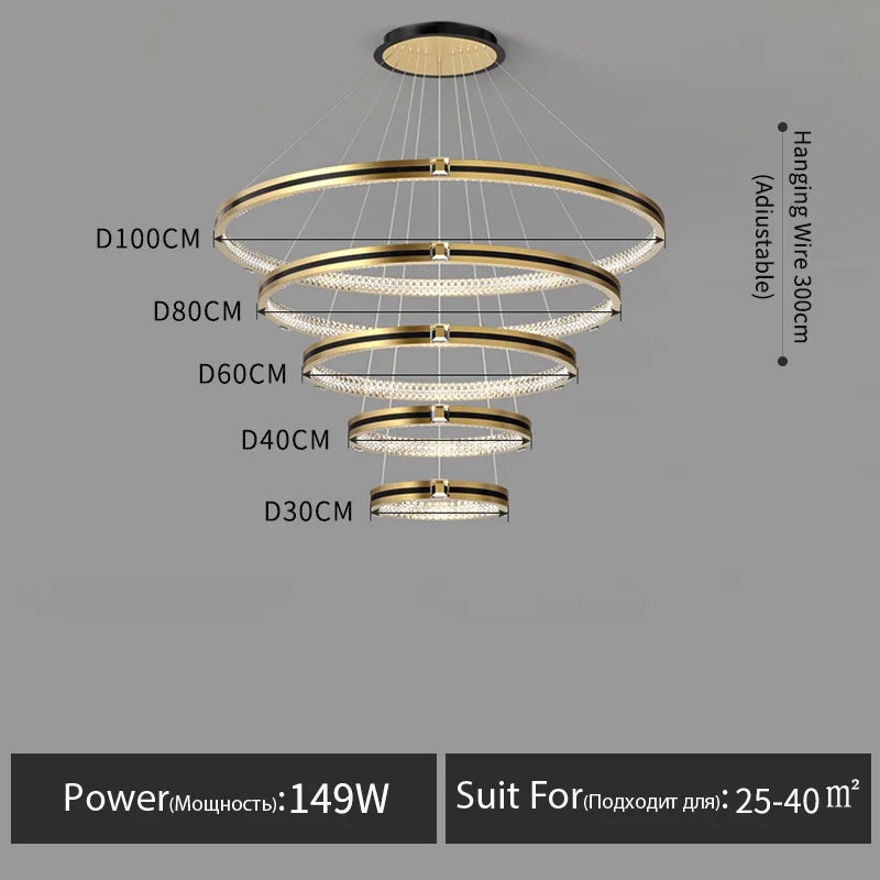 Lustre — En cristal moderne pour hall et restaurant luxe