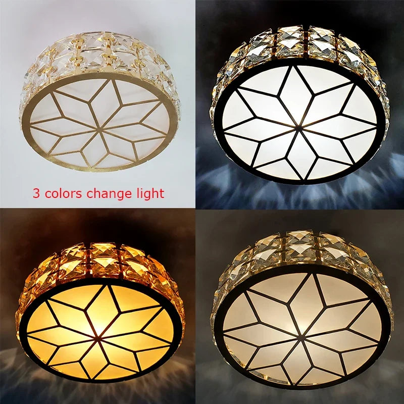 Plafonnier — Nordiques Lampara Techo lustre LED lumières en cristal Luminaria De Teto Para Sala Plafonnier or noir blanc Lampy