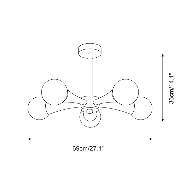 Ritta Plafonnier Bois et Travertin Fixe au Plafond - Neutralighting