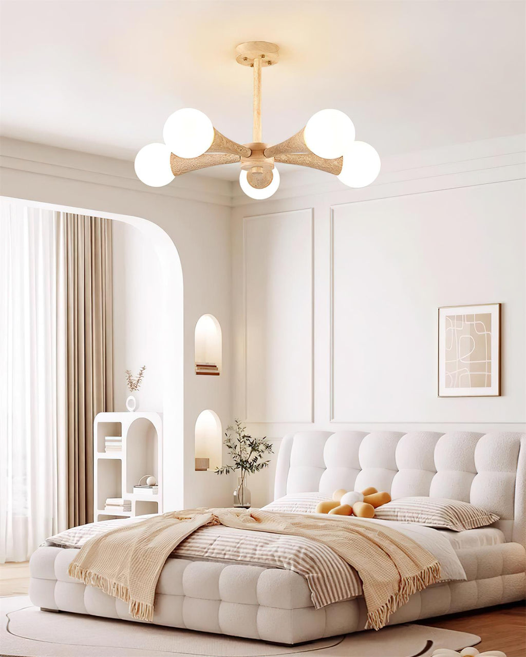 Ritta Plafonnier Bois et Travertin Fixe au Plafond - Neutralighting