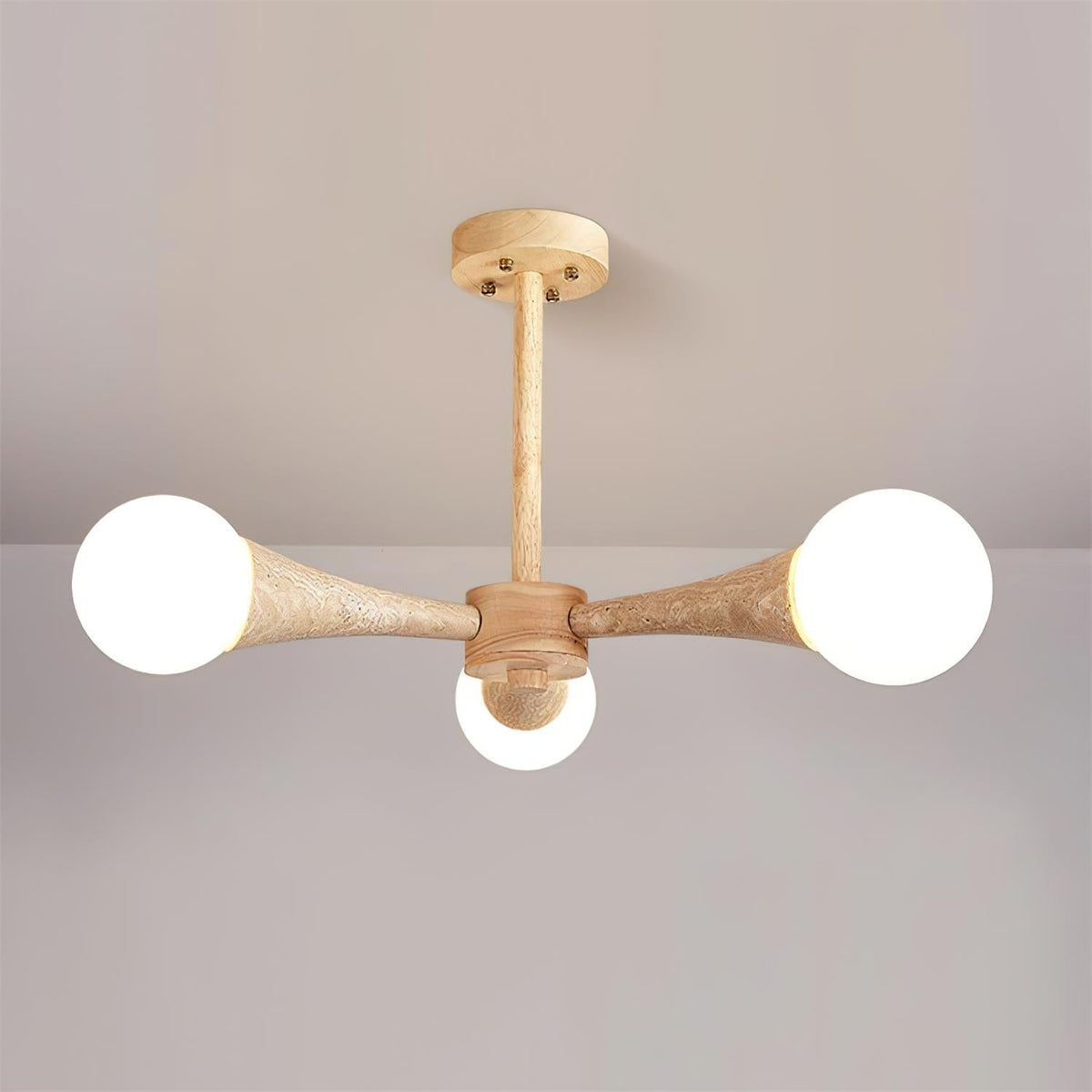Ritta Plafonnier Bois et Travertin Fixe au Plafond - Neutralighting