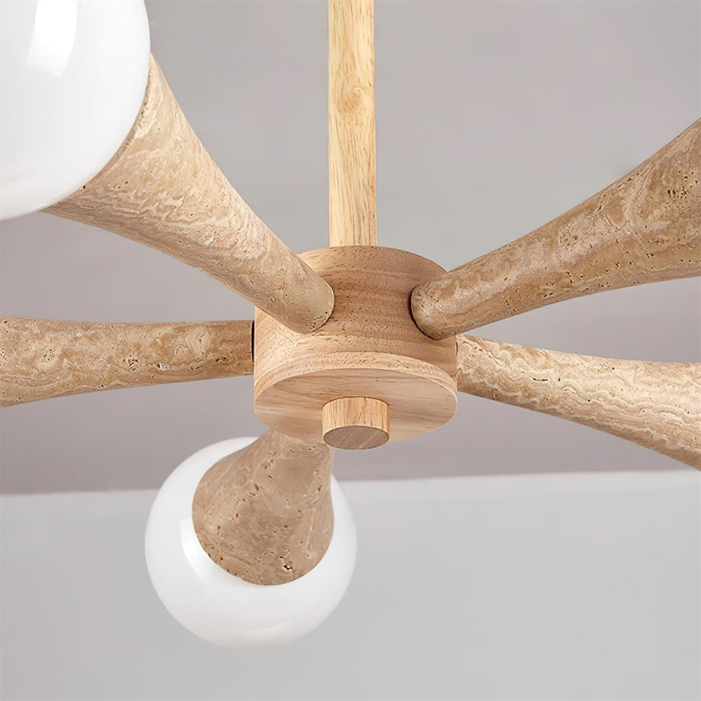 Ritta Plafonnier Bois et Travertin Fixe au Plafond - Neutralighting