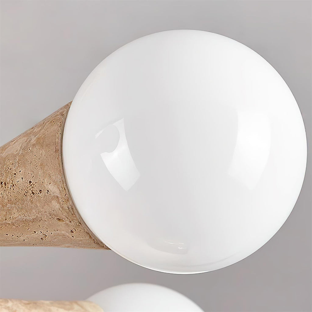 Ritta Plafonnier Bois et Travertin Fixe au Plafond - Neutralighting