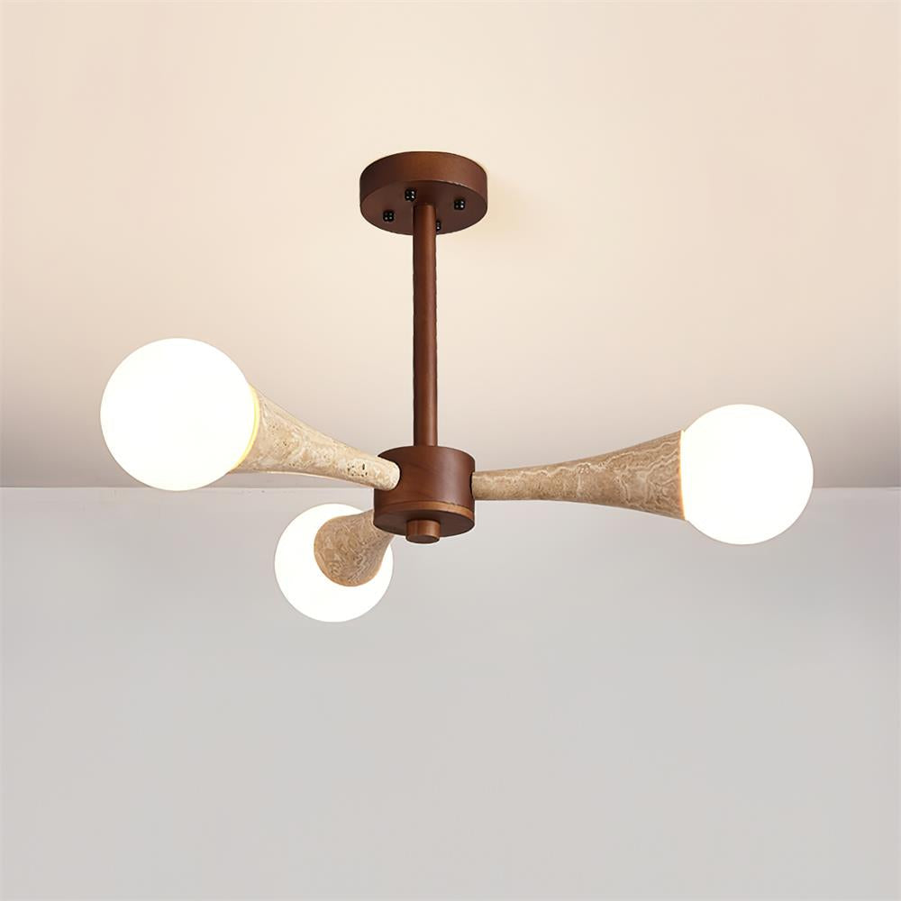 Ritta Plafonnier Bois et Travertin Fixe au Plafond - Neutralighting