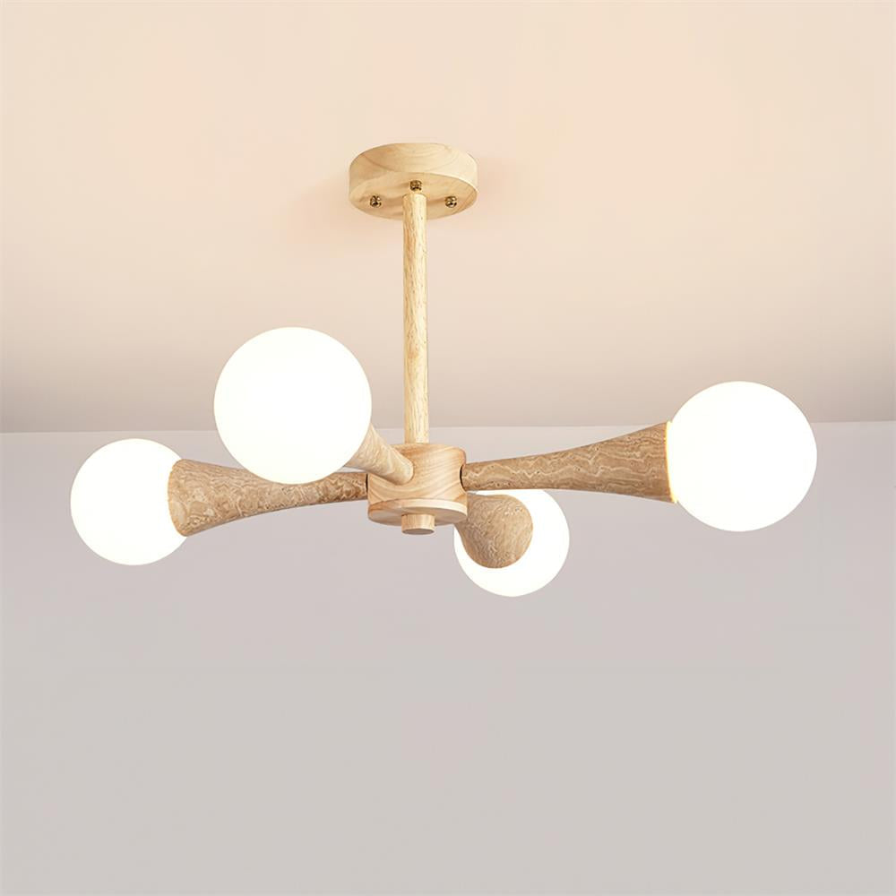 Ritta Plafonnier Bois et Travertin Fixe au Plafond - Neutralighting