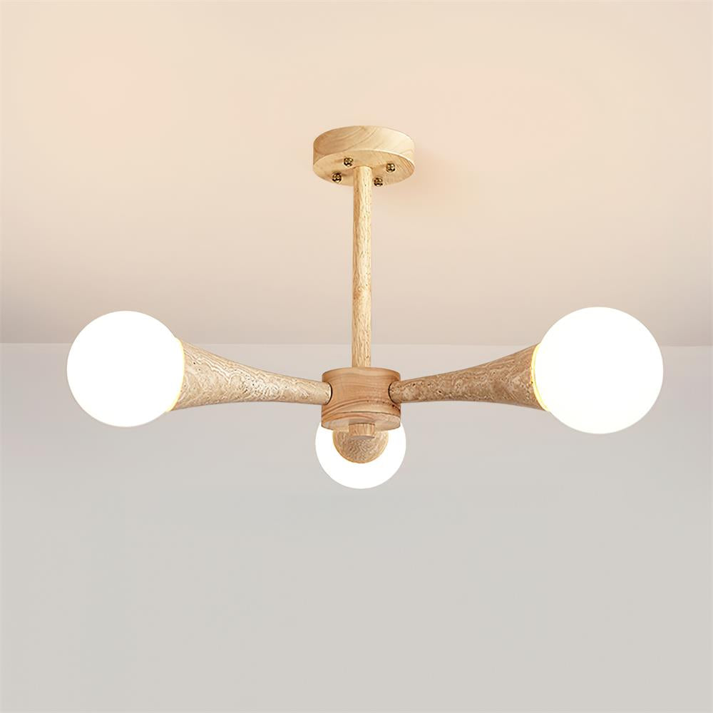 Ritta Plafonnier Bois et Travertin Fixe au Plafond - Neutralighting