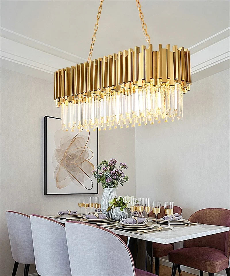 Suspension — Moderne en cristal avec grande suspension à LED