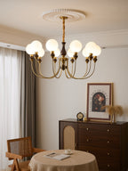 Lustra Chandelier Bras en Laiton Boules en Verre Dépoli - Neutralighting