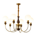 Lustra Chandelier Bras en Laiton Boules en Verre Dépoli - Neutralighting