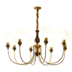 Lustra Chandelier Bras en Laiton Boules en Verre Dépoli - Neutralighting