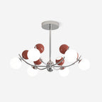 Helio Lustre Chrome Disposition d'Orbes Rouges - Neutralighting