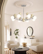 Helio Lustre Chrome Disposition d'Orbes Rouges - Neutralighting