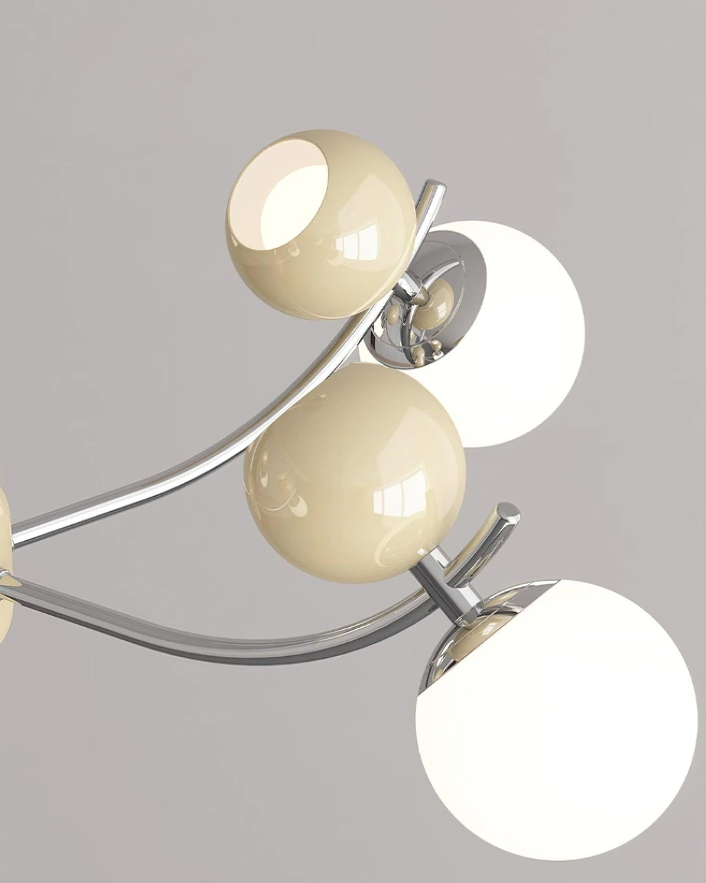 Helio Lustre Chrome Disposition d'Orbes Rouges - Neutralighting