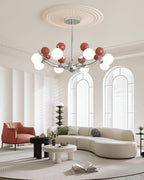 Helio Lustre Chrome Disposition d'Orbes Rouges - Neutralighting