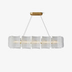 Virinia Postmoderne Luxe Rectangle Laiton Verre Suspension - Neutralighting