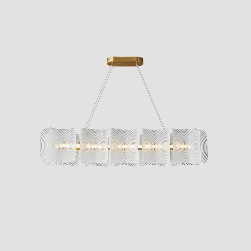 Virinia Postmoderne Luxe Rectangle Laiton Verre Suspension - Neutralighting