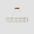 Virinia Postmoderne Luxe Rectangle Laiton Verre Suspension - Neutralighting