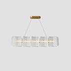 Virinia Postmoderne Luxe Rectangle Laiton Verre Suspension - Neutralighting