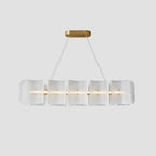 Virinia Postmoderne Luxe Rectangle Laiton Verre Suspension - Neutralighting