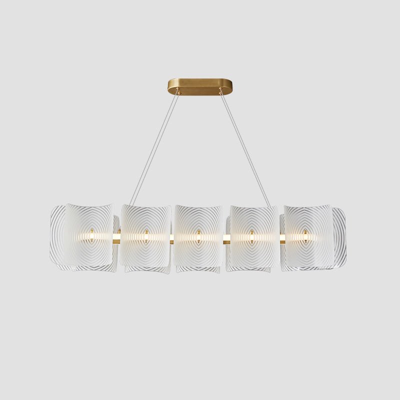 Virinia Postmoderne Luxe Rectangle Laiton Verre Suspension - Neutralighting