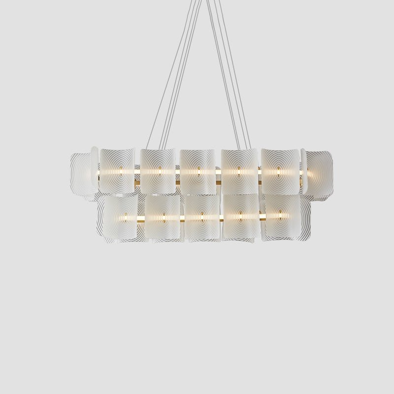 Virinia Postmoderne Luxe Rectangle Laiton Verre Suspension - Neutralighting
