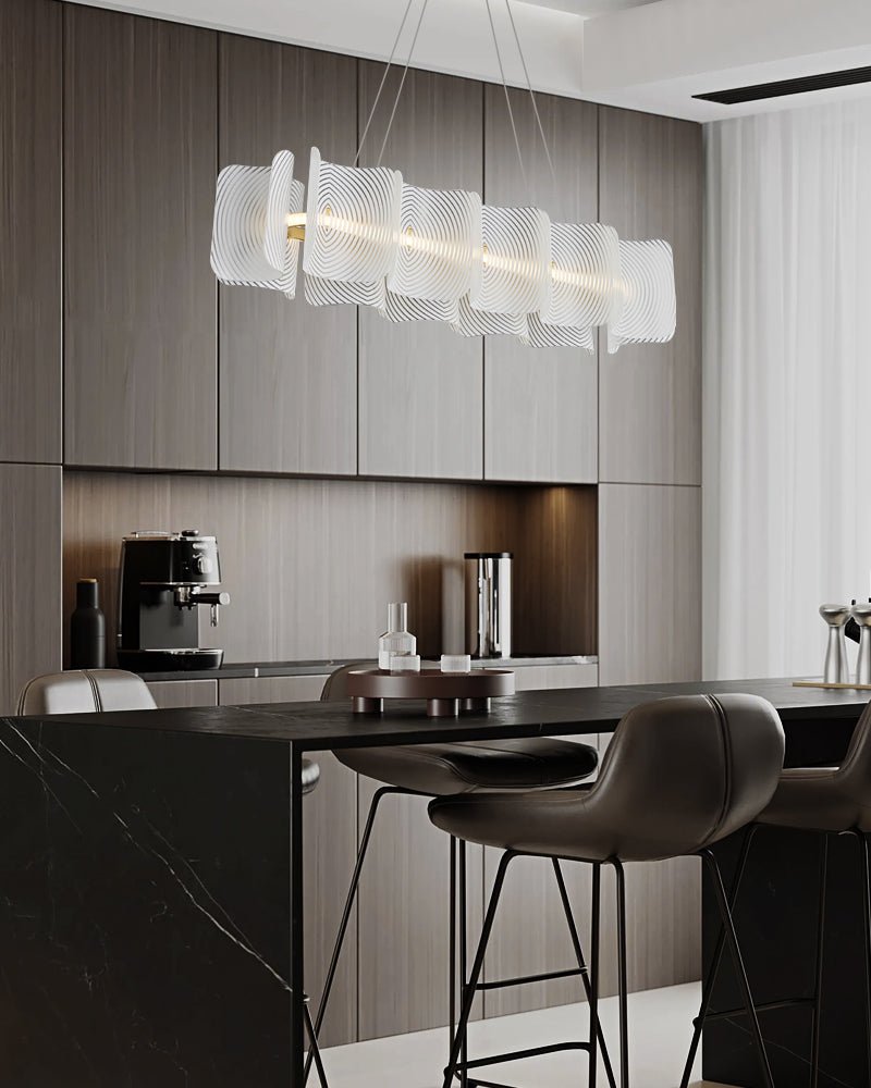 Virinia Postmoderne Luxe Rectangle Laiton Verre Suspension - Neutralighting