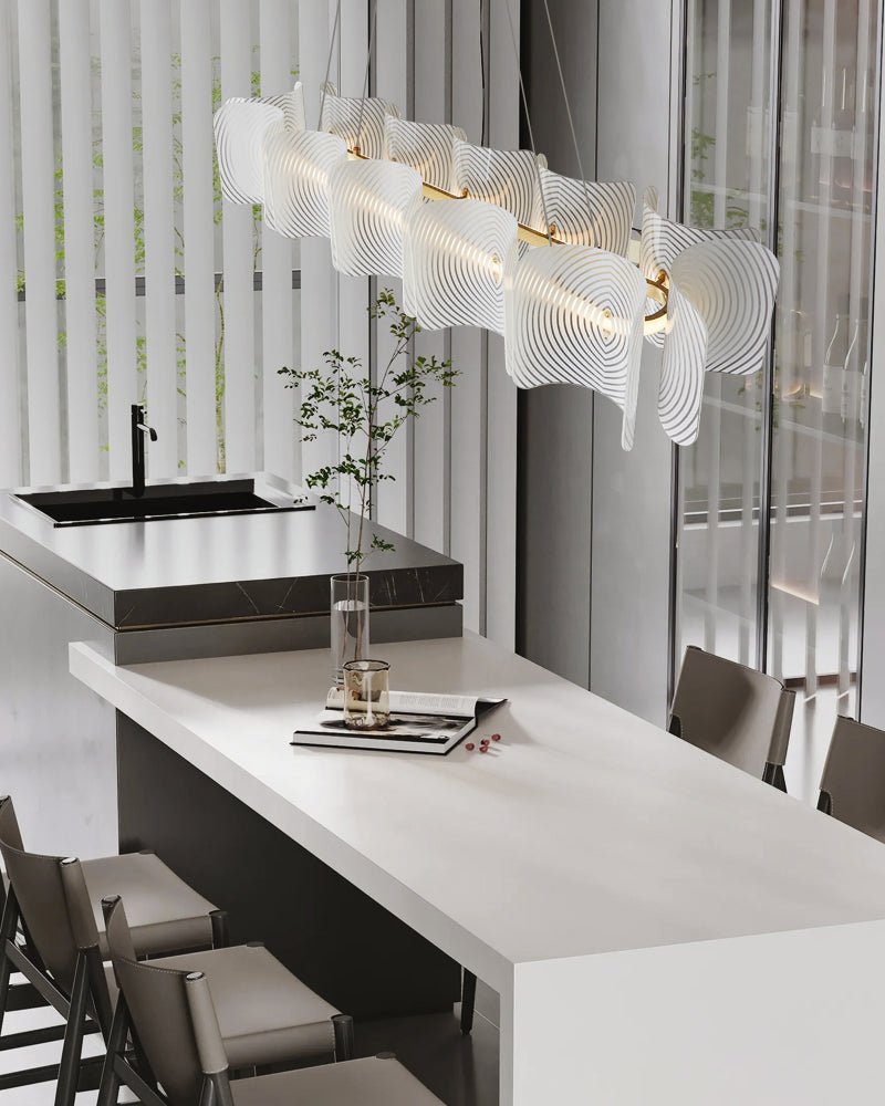 Virinia Postmoderne Luxe Rectangle Laiton Verre Suspension - Neutralighting