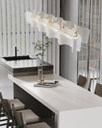Virinia Postmoderne Luxe Rectangle Laiton Verre Suspension - Neutralighting