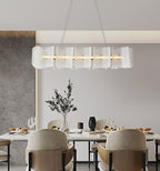 Virinia Postmoderne Luxe Rectangle Laiton Verre Suspension - Neutralighting