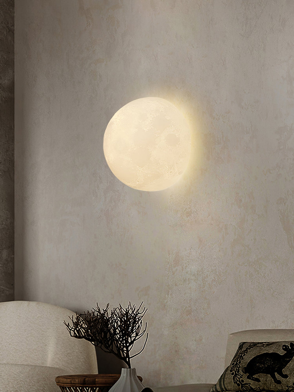 Olsolan Applique Murale 3D en Plastique Art Nordique Lune - Neutralighting