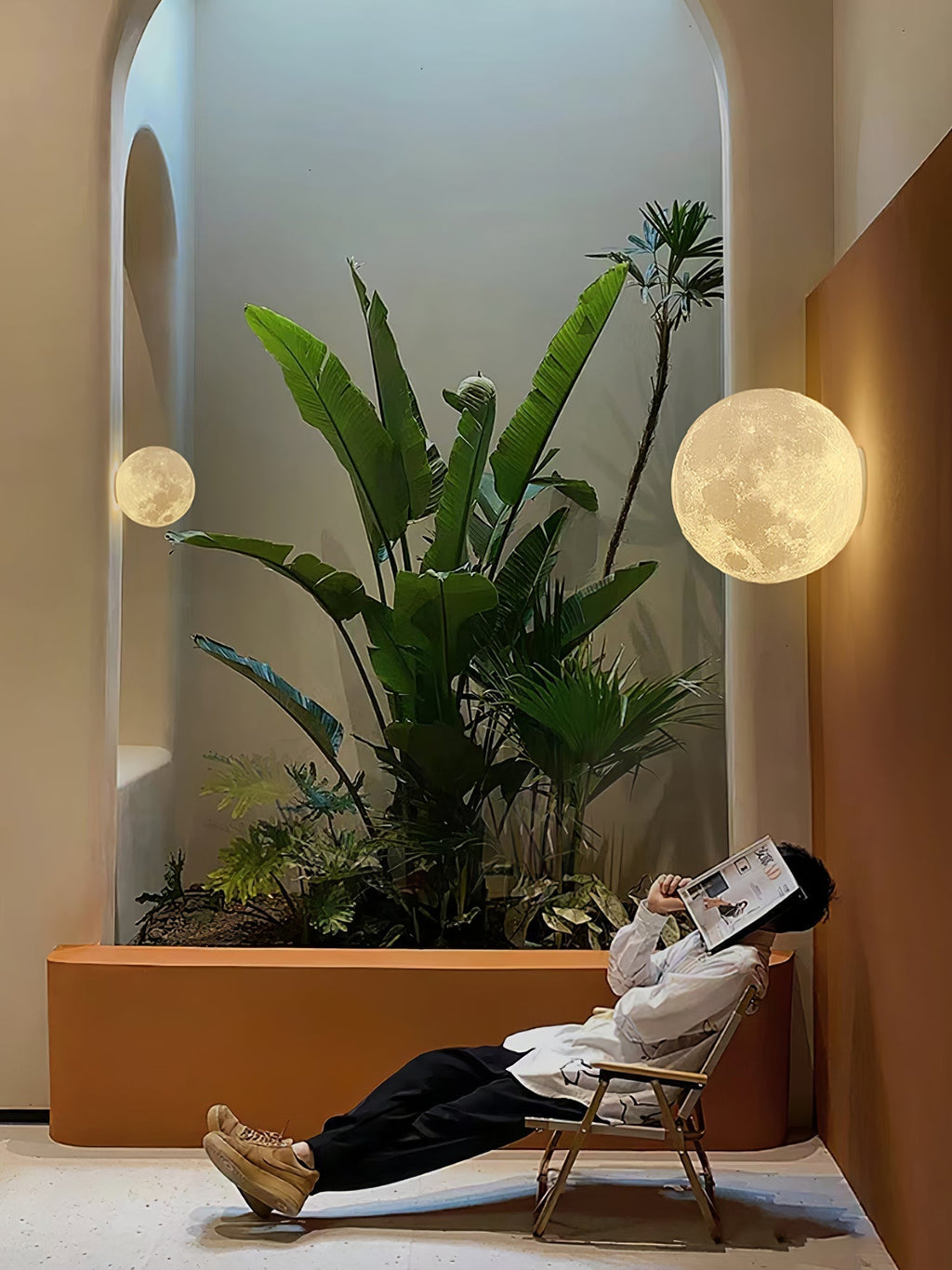 Olsolan Applique Murale 3D en Plastique Art Nordique Lune - Neutralighting