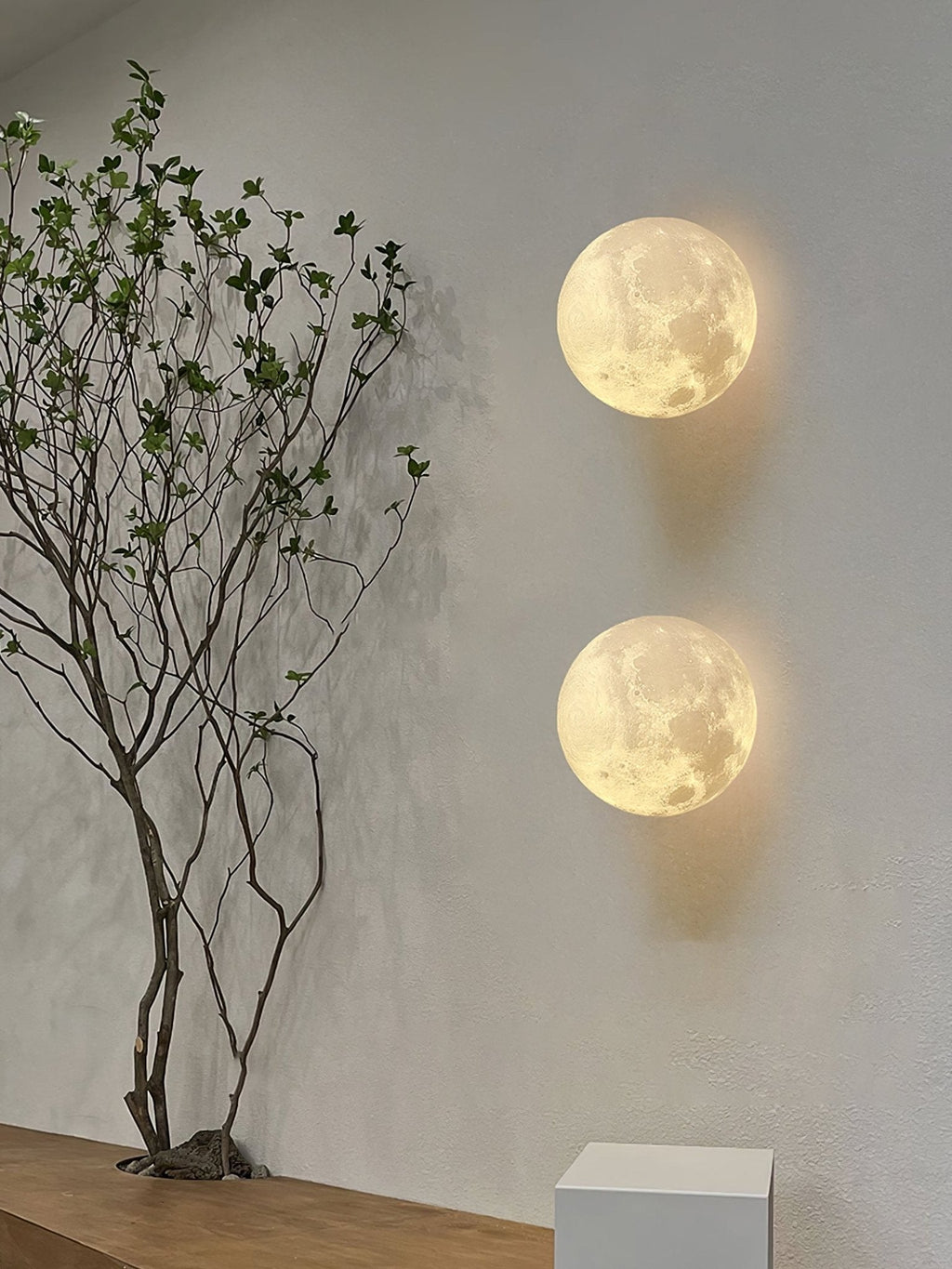 Olsolan Applique Murale 3D en Plastique Art Nordique Lune - Neutralighting