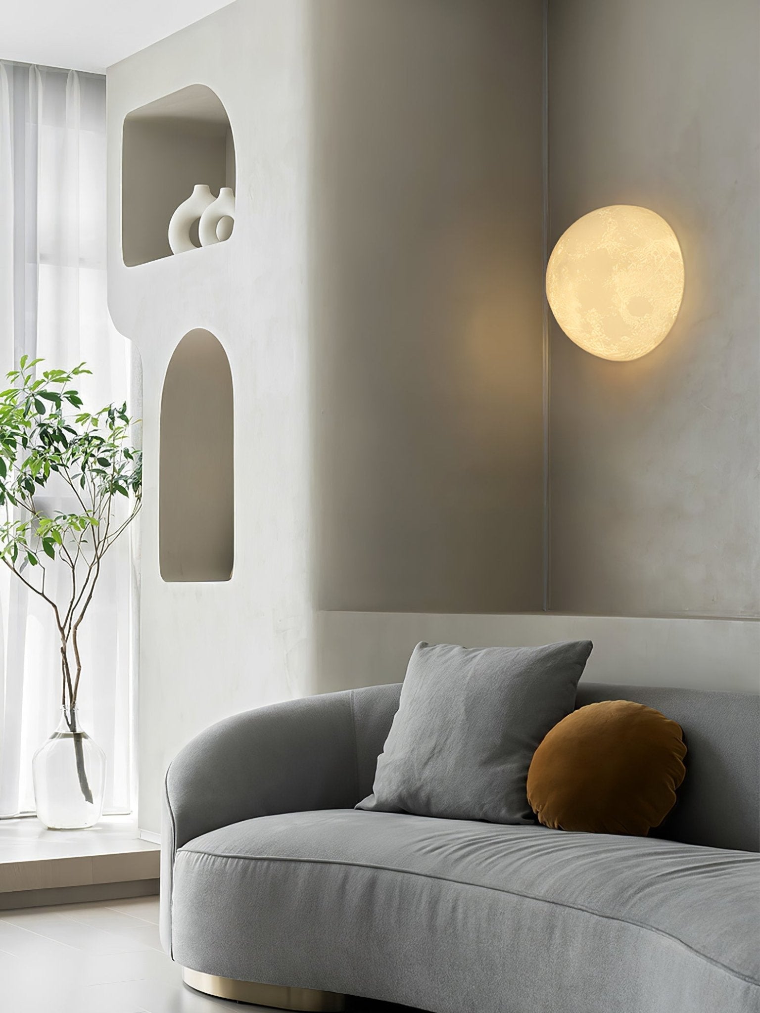 Olsolan Applique Murale 3D en Plastique Art Nordique Lune - Neutralighting