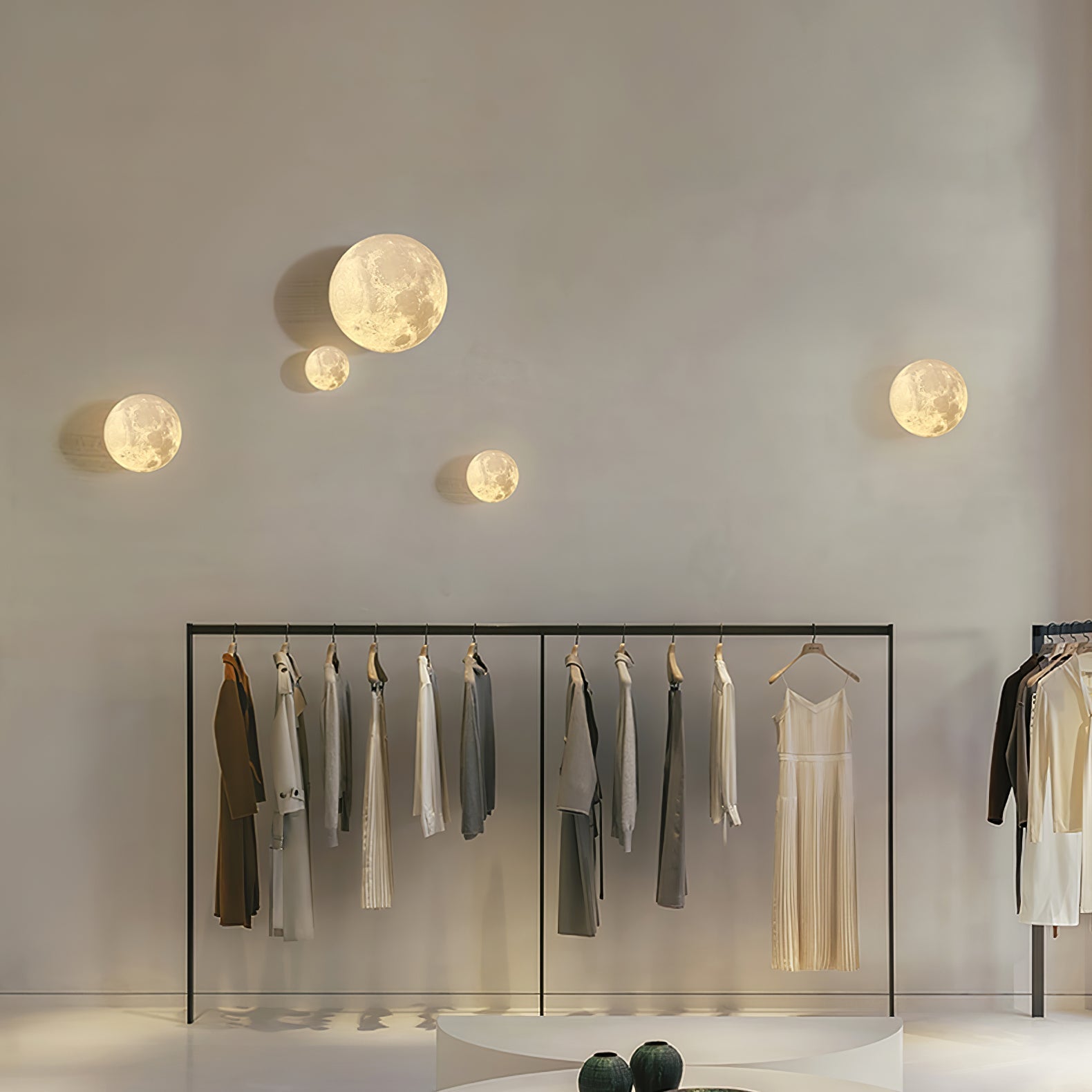 Olsolan Applique Murale 3D en Plastique Art Nordique Lune - Neutralighting