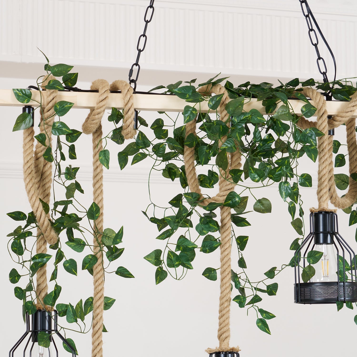 Quoro Lustre Industriel en Corde de Chanvre Style Grenade - Neutralighting