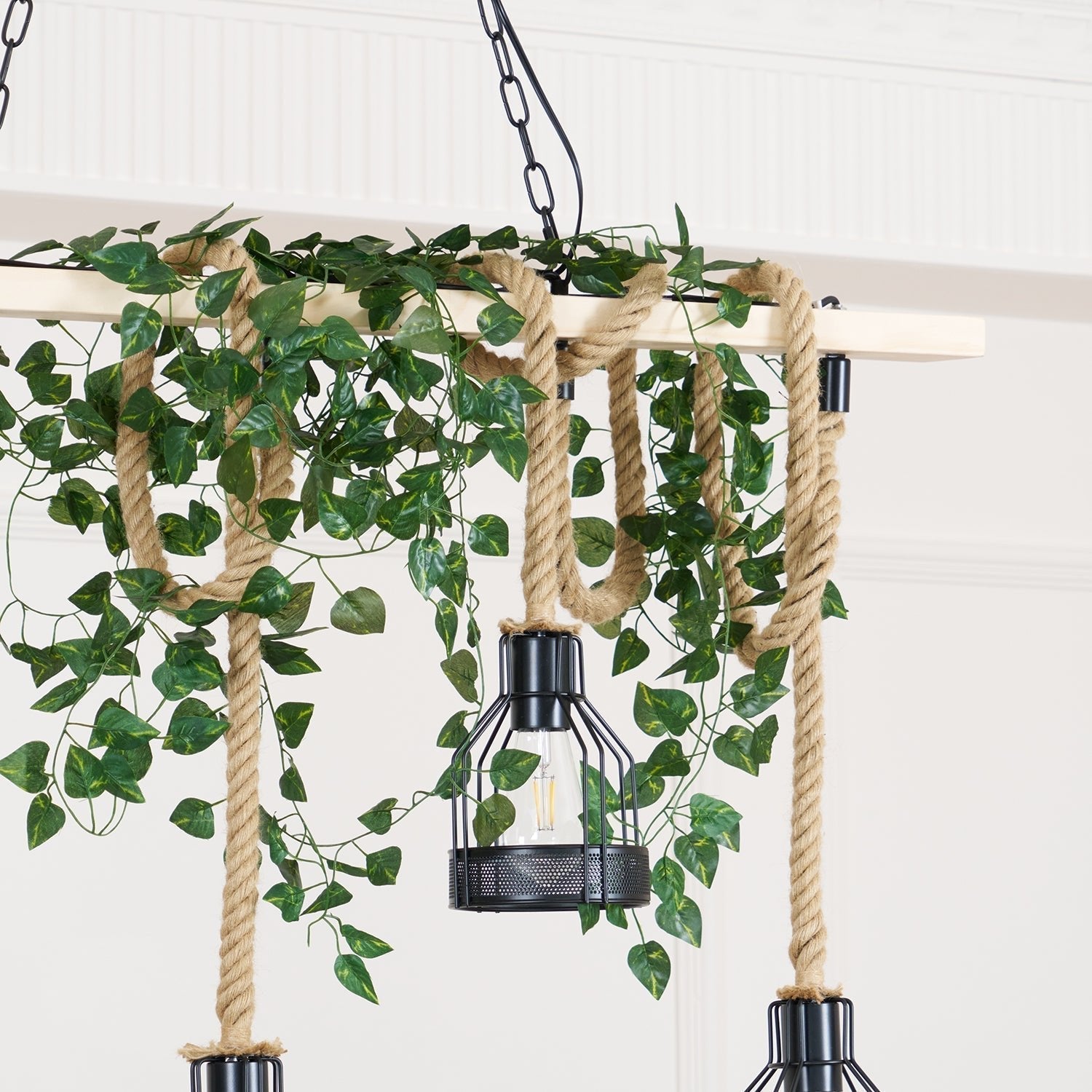 Quoro Lustre Industriel en Corde de Chanvre Style Grenade - Neutralighting