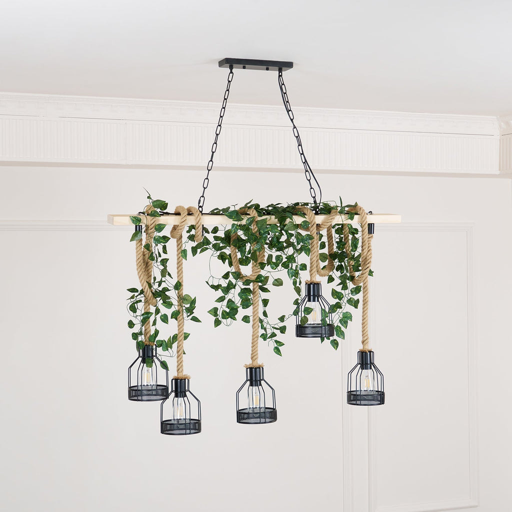 Quoro Lustre Industriel en Corde de Chanvre Style Grenade - Neutralighting