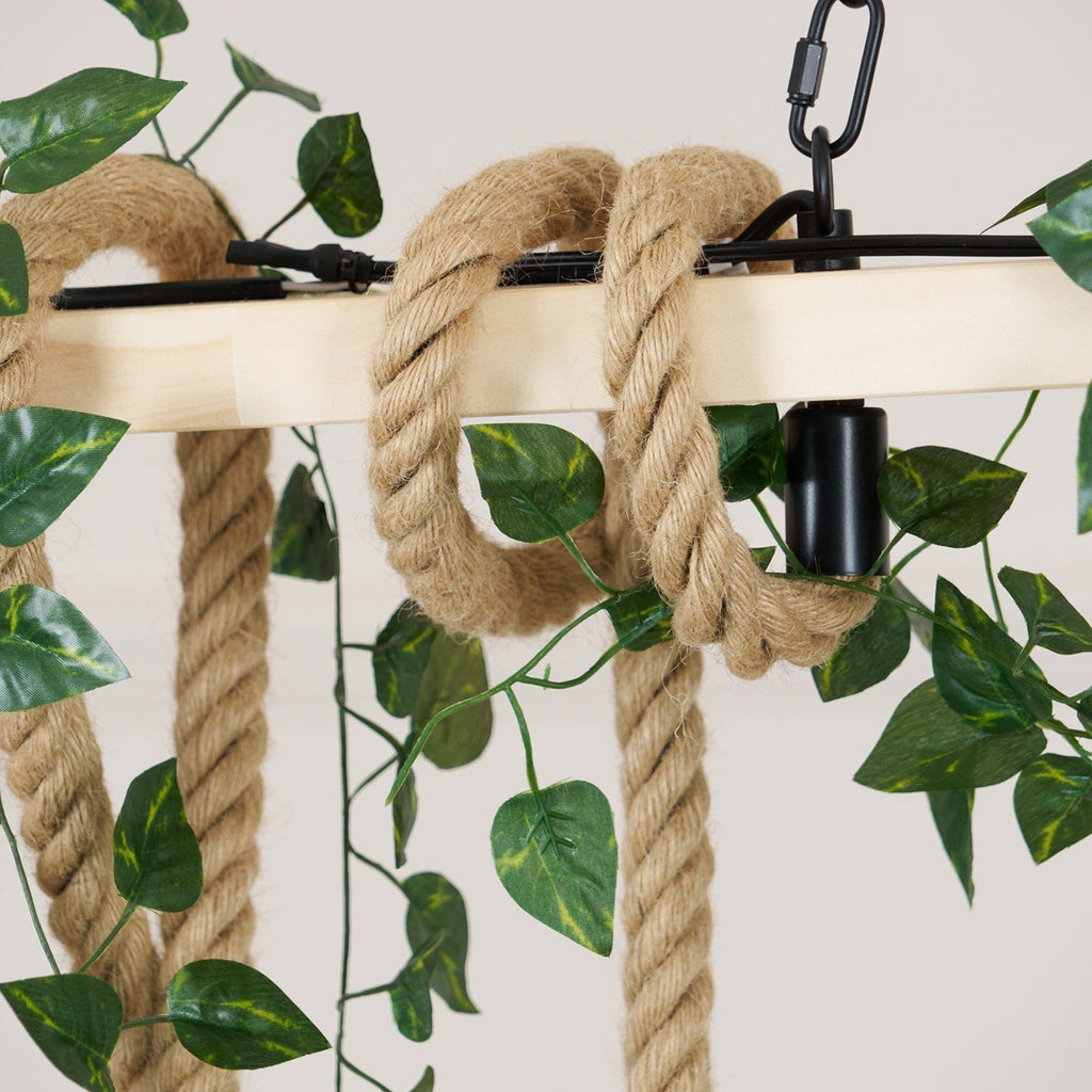 Quoro Lustre Industriel en Corde de Chanvre Style Grenade - Neutralighting