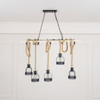 Quoro Lustre Industriel en Corde de Chanvre Style Grenade - Neutralighting